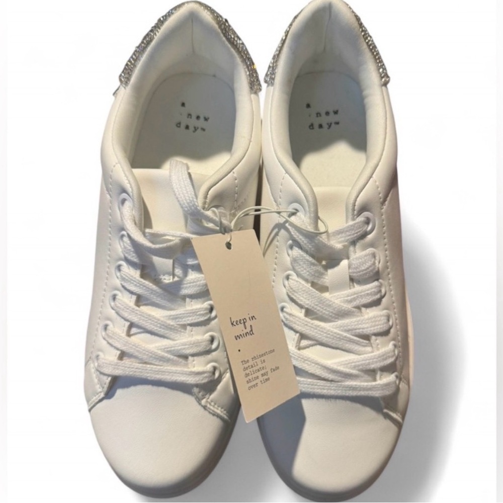 Women's A New Day Shoes White & Rhinestone Sneakers